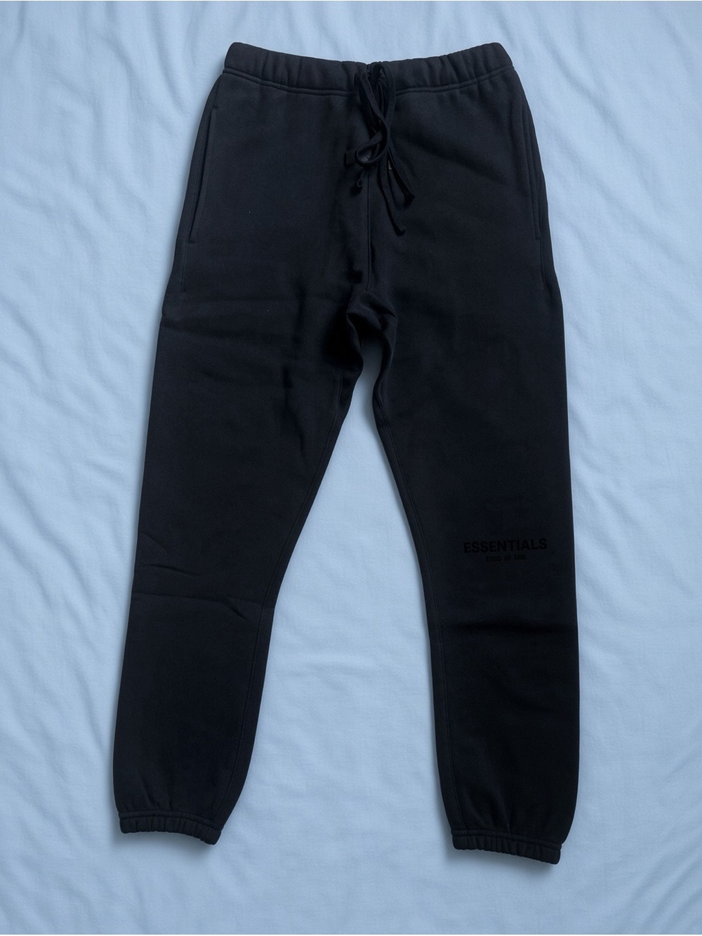 Essentials Men's Stretch Limo/ Black Jogger Sweatpants cuffed